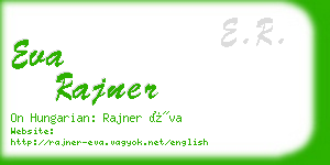 eva rajner business card